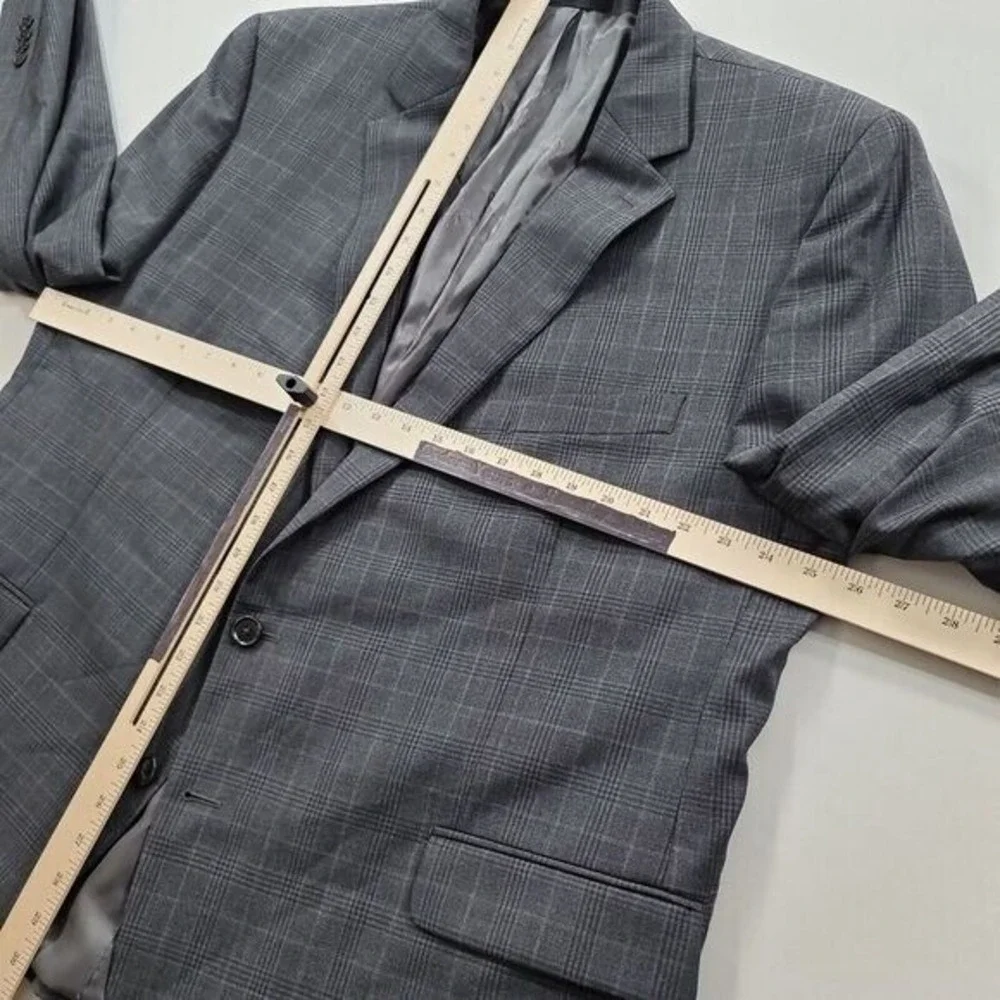 LRL Ralph Lauren Sport Coat Mens 50R Charcoal Plaid Classic‎ Blazer $295 NEW